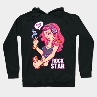 Rocker Girl with headphones Hoodie